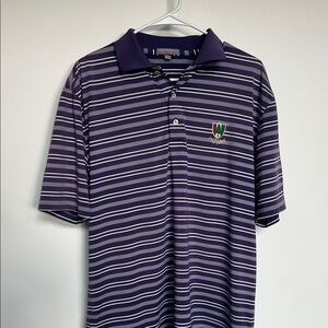 Peter Millar Purple Striped Polo Shirt